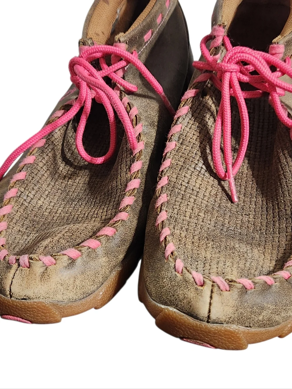 Twisted X Youth Girls' Brown Breast Cancer Moccasin Boots - Moc Toe Size 5.5 M